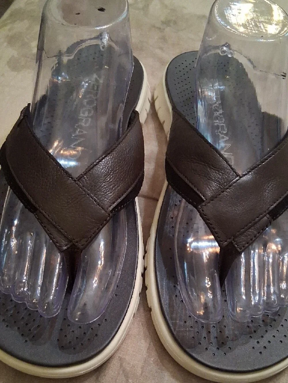 Cole Haan Men’s Dark Brown Leather Thong Sandals